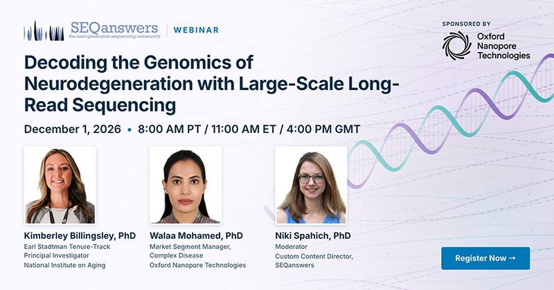 This webinar will present discoveries of AD/ADRD-relevant mutations made possible by long-read sequencing